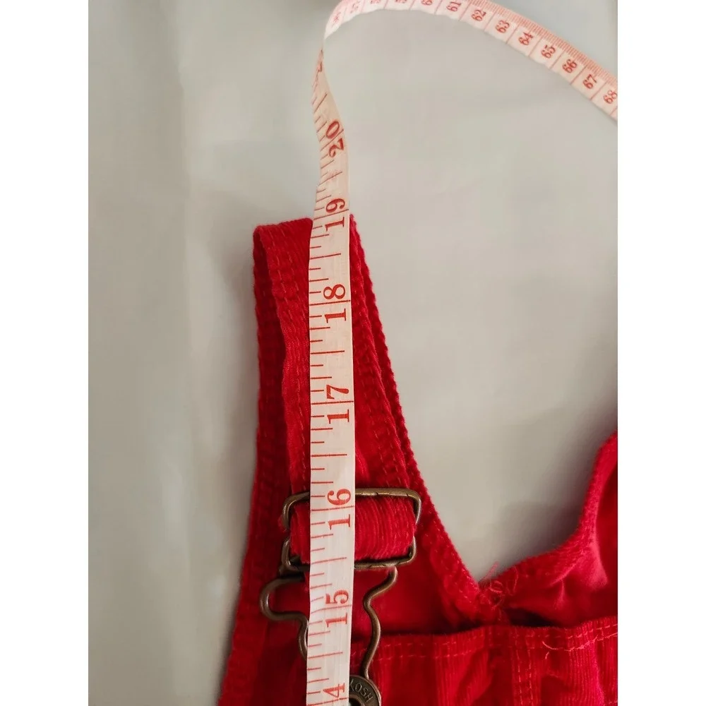 OshKosh B'gosh Red Corduroy Jumper Dress Toddler Girls Size 2T Adjustable Straps